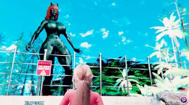 Rewritten as: "Gigantic Goddess Causes Chaos in the Public Park"