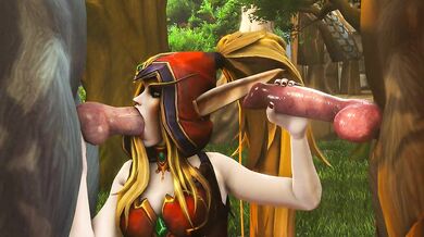 'Busty Elven Maiden Using Her Feline Companion to Achieve Orgasmic Bliss'