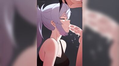 Girl Sucks Cock while Being Dominated by a Demon with Horns