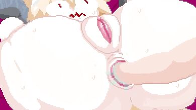 Watch as this buxom kitty takes on two well-endowed men in a steamy threesome!