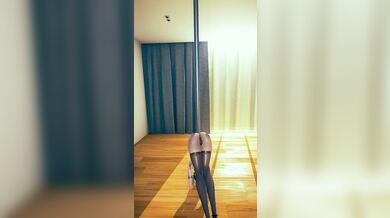 Sexy Bayonetta Gyrates on a Nude Body Pole with Sultry Moves