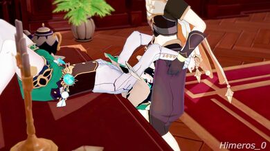 Mondstadt's Forbidden Love: Aether and Venti's Erotic Encounter with Himeros