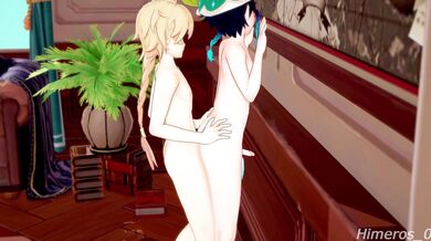 Mondstadt's Forbidden Love: Aether and Venti's Erotic Encounter with Himeros