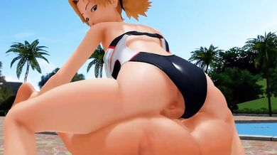 Shy Ankha's Seductive Bellydance Impresses Hot-Blooded Temari in 'MMD'