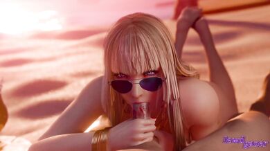Lili's 'White' Beach Gloryhole Pounding