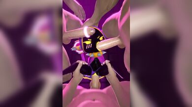 Naughty Malice Gets Pounded by the Gang of Five