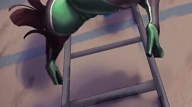 Eve's Ass Jiggles on the Ladder While She Gets Fucked by the Devil