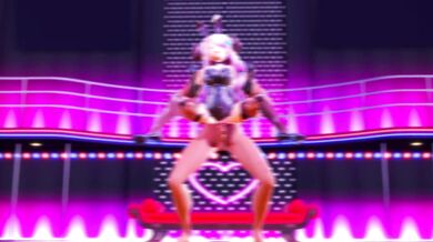 Twerk Queen and Her Dancing Friends Get Cummed on by Huge Bukkake Crowd in MMD Animation