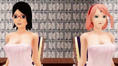 Sadistic Kitten Shuffle: Sakura and Sarada's MMD Pussy Fuck Fest