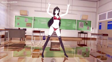 Awkward apology: Yukino from Oregairu in a hentai video by KKS and MMD