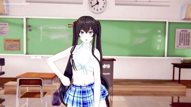 Awkward apology: Yukino from Oregairu in a hentai video by KKS and MMD