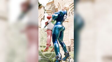 Space Bounty Hunter Samus Gets Rough with the Fire Emblem Princess Pyra in a Steamy Lesbian Encounter