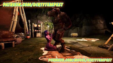Hentai: "A night elf and her tauren lover in the forest of WoW"