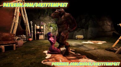 Hentai: "A night elf and her tauren lover in the forest of WoW"