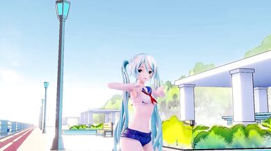 Miku's Sweet Apple Creampie Blowjob Orgy