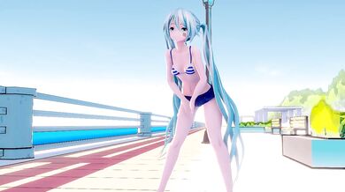 Miku's Sweet Apple Creampie Blowjob Orgy