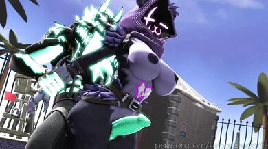 Cerberus and Raven Deepthroat Poolside in Hot Hentai Action!