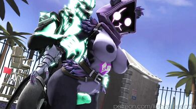 Cerberus and Raven Deepthroat Poolside in Hot Hentai Action!