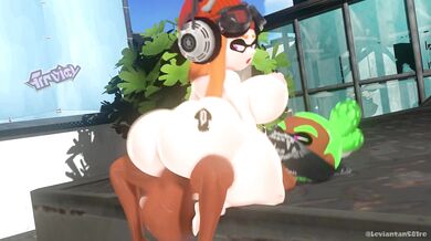 Inkling Boy ravishes Meggy's jiggling booty