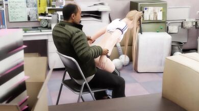 Busty blonde babe Marie Rose loves getting fucked hard on her huge tits while she sucks on a giant dildo in the HMV store!