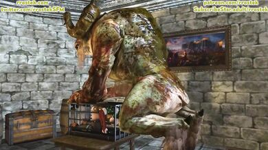 Caged Triss Merigold Gets Monstrous Throat Banged