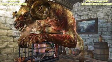 Caged Triss Merigold Gets Monstrous Throat Banged