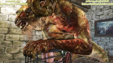 Caged Triss Merigold Gets Monstrous Throat Banged