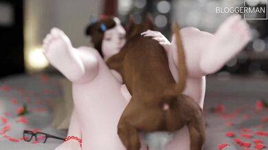 Puppy's First BJ: Mei Teaches Her Pet How to Suck Dick