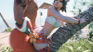 Kiriko's Sensual Day at the Beach with StealthClobber