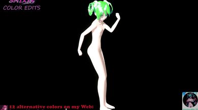 Green-haired Hatsune Miku naked dancing to vocaloid popipo song in explicit MMD 3D hentai porn!
