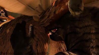 Dragon Banging Gryphon in the Stable - Raven's Orgy