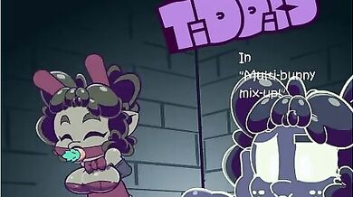 Small Boobies in Multiple-Pussy Confusion!