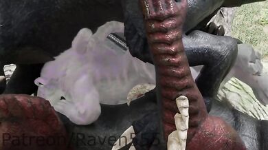 Tigeman Gets Double Teamed By Two Dragon Dicks - (Raven555)