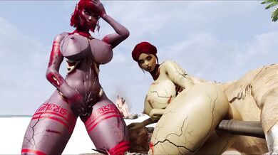 Undead Whores Ganged Up On by a Huge Stallion's Meat Missile