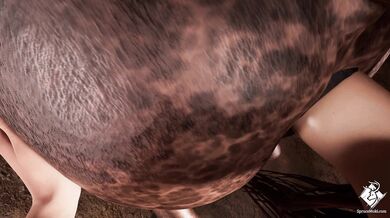 Being swallowed whole by a giant horse while being voraciously eaten out from behind, in first person perspective.