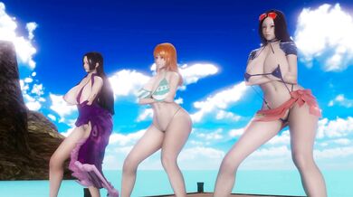 Sexy Mermaid Princess Luffy and Her Friends in MMD!