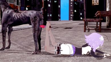 Neptune's Sexy Tail: A Foot Job with a Ferocious Dog!