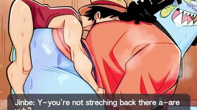 Busty Mermaid Riding Hairy Pirate: Luffy x Jinbe