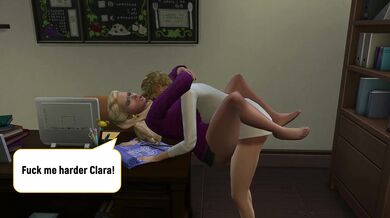 Porn Star Sims and Principal Quickie get down and dirty in their office for a hot quickie.