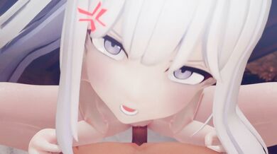 The two lovers, Tsukiyuki and Miyako, find themselves in an erotic situation with the mysterious siresire.