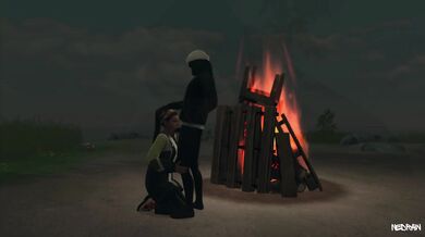 Cuddling beside the hearth