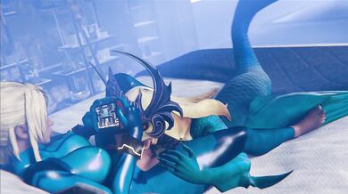 Sexy Space Bounty Hunter Samus Takes On the Aquatic Beauty Nami in a Steamy Lesbian Liaison