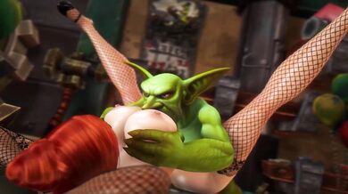 Busty Elf Fucks Goblin with Squirting Vagina in Intense Orgy