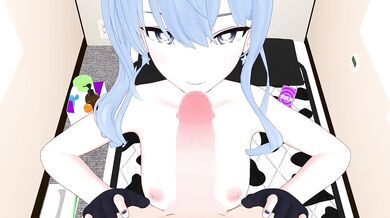 Hoshimachi Suisei-chan Gets Fucked By The Butler As A Naughty Maid In XX