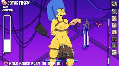 Tied-up Marge Simpson Gets Spanked Hard in the Whole House