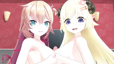 Twin sisters double fucked and ejaculated on