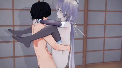 Purple-haired Luo Tianyi Blows a Load onto Your Screen with Her Big Boobs in This MMD Hentai Creampie Masterpiece!