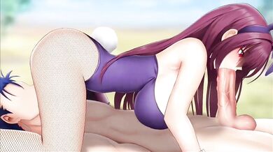 'The Mighty Warrior Scathach, Dressed in Her Bunnysuit, Gets Fucked by Ginhaha'