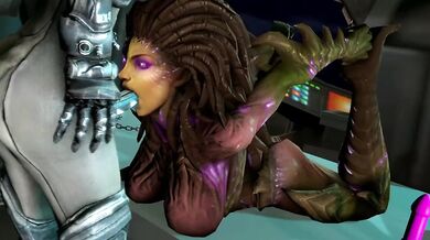 Sarah Kerrigan Sucks on a Robotic Cock