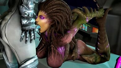 Sarah Kerrigan Sucks on a Robotic Cock